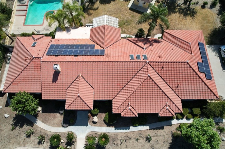 Clay Tile Roof with Solar